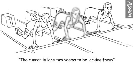 The runner in lane two seems to be lacking focus