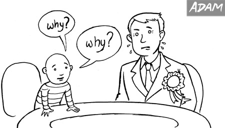 Young children would be great as political interviewers